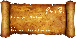 Csörgei Norbert névjegykártya