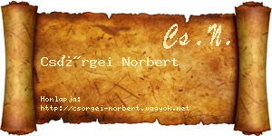 Csörgei Norbert névjegykártya